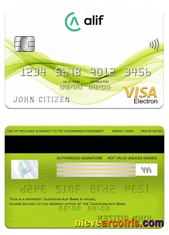Tajikistan Alif Bank visa electron card